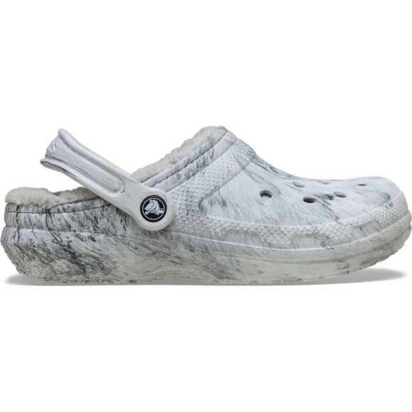 NEW Crocs Sizes 6-10 Women's Classic Lined Watercolor Marbled Clog - Grey Swirl - Picture 3 of 7